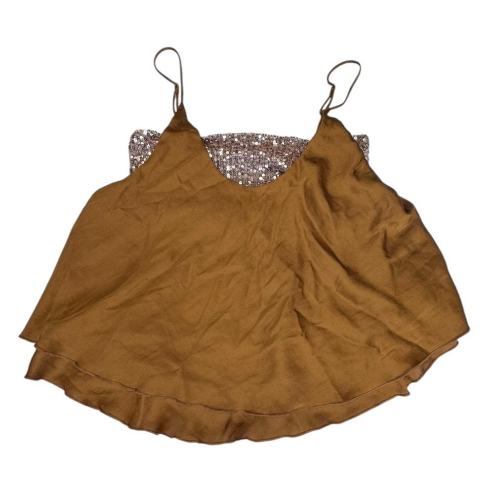 Free people. Women's Mustard Spaghetti Strap Top - Picture 2 of 6